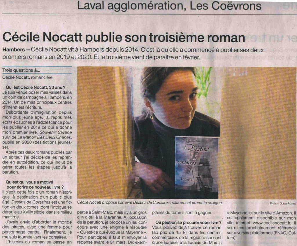 Cécile Nocatt dans Ouest France